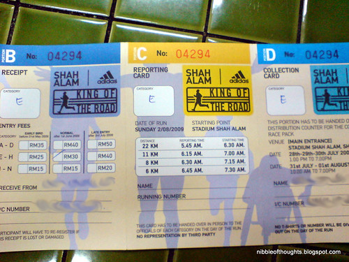 king of the road shah alam 2009 receipt