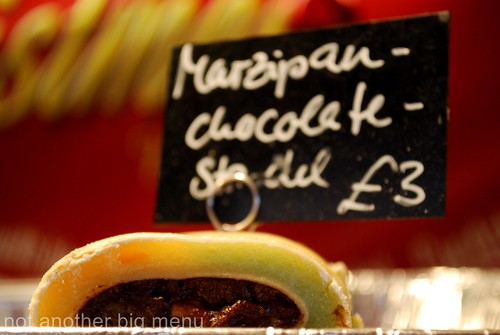 Manchester Christmas market - Marzipan and chocolate strudel