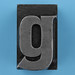 metal type letter g