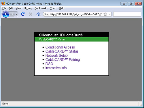 SiliconDust HDHR CableCard Screenshot