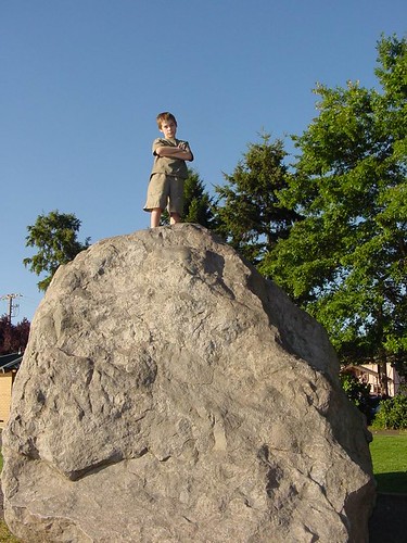 Don't climb that rock Michael!