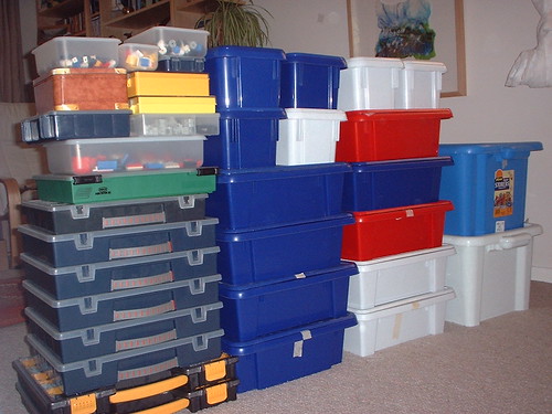 Boxes (stacked) with notes