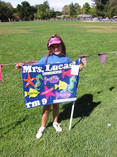 Karsyn with her class flag