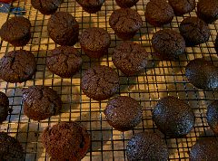 beetroot choc mini-cakes cooling on the rack