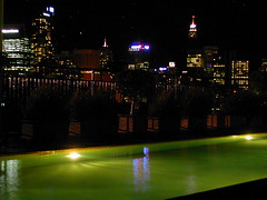 Rooftop pool and city lights 2