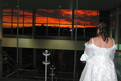 Bride in the sunset