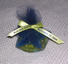 A completed wedding favor