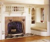 scanned fireplace in white room