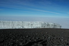 De gletsjer, gezien van op Uhuru Peak