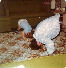 Learning somersaults, me and Dad, Fairbanks, AK