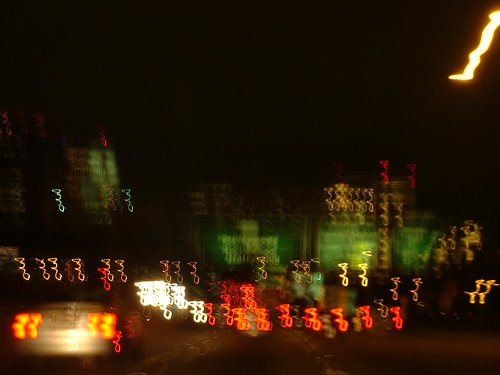 driving on I-5 at night near Hollywood