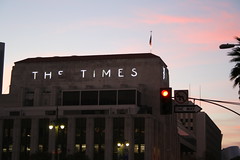 the times building at sunset