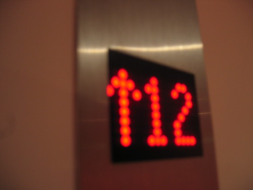 An elevator floor display
