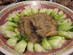 Braised sea cucumber with duck sause