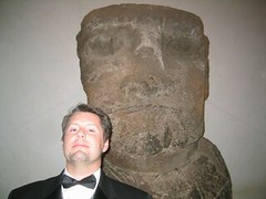 Chris with Easter Island Statue 2