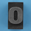metal type letter o