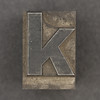Caslon metal type letter k