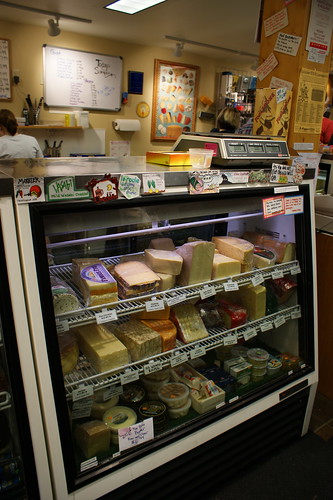 Cheese case at the Cheesemonger's