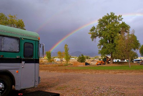 double rainbow and bus