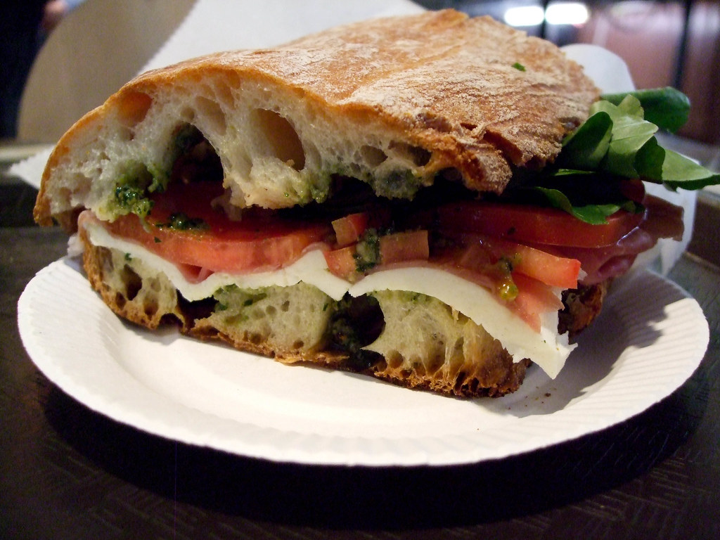 Prosciutto, Mozzarella and Tomato Sandwich, Corrado Bread and Pastry