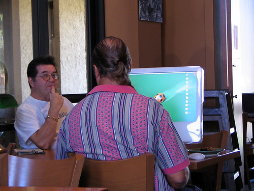 Pretentious Douche Bag with Apple iMac G5 at a Coffee Shop 1038