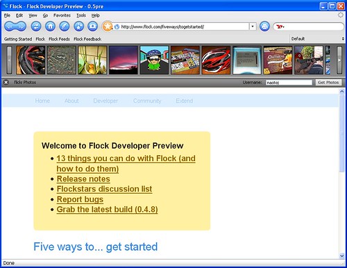 Flock browser preview