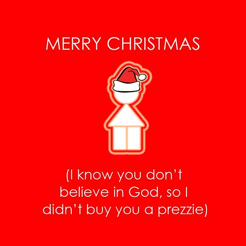 Christmas card no God