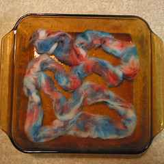 Dyeing fiber - cooked