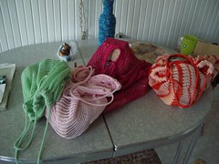 knitted string shopping bags