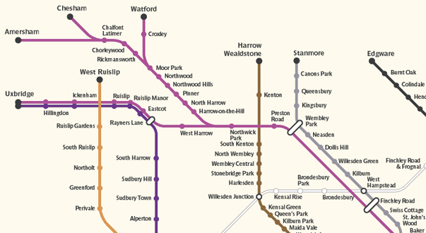 Central London Underground Tube Map
