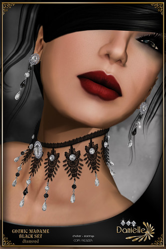 DANIELLE Gothic Madame Black Set Diamond