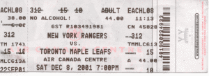 Leafs - December 8, 2001