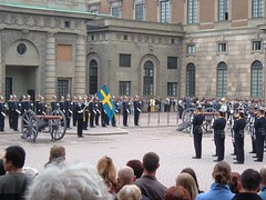 Changing Guard kat Kungliga Slottet, Stockholm, Sweden