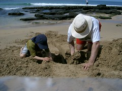 Digging at Pebbly Beach