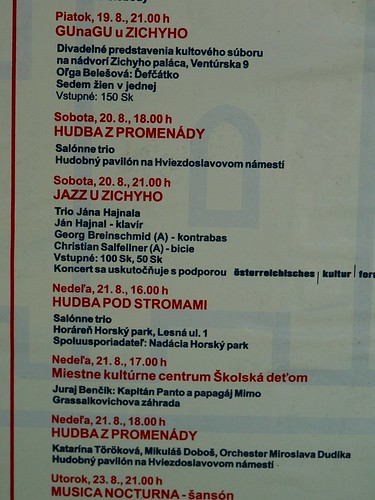 Bratislava - the weekly program