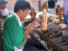 An artisan reproducing a statue