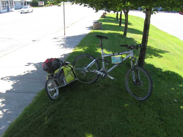 my bike enjoying the shade