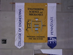 Banner in the Penn State Physics Building