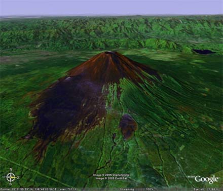 Fuji Yama par Google Earth