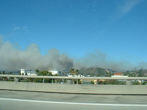Ventura burning as seen from the highway