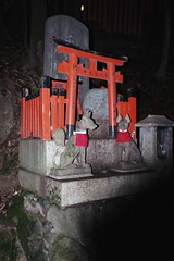 mini kitsunes en un templet
