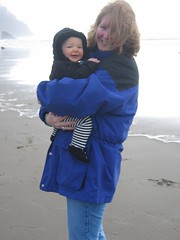 Mommy and Leda on a Windy Beach!