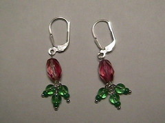 pink & green earrings