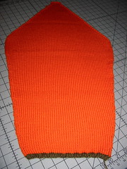 Orange Sweater Sleeve After Blocking