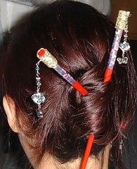 Chopsticks on hair