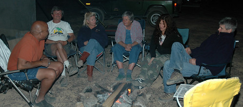 The bonfire after BBQed steaks