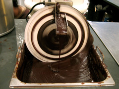 churning chocolate