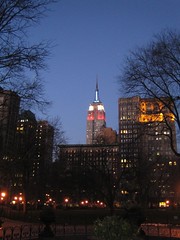 Empire State Building: Red White and Blue
