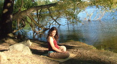 i'm sitting cross-legged under a tree on the shore of Green Lake