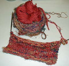 Silk Sari Yarn and Cashmerino Bag